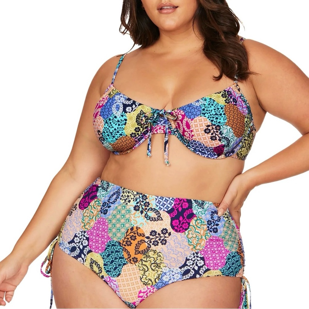 NEW Size 16 C/D Cup Artesands Salmagundi Multi Degas Underwire Two Piece Bikini